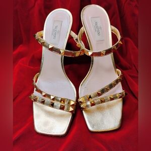 Valentino Gold Studded Women's Sandals